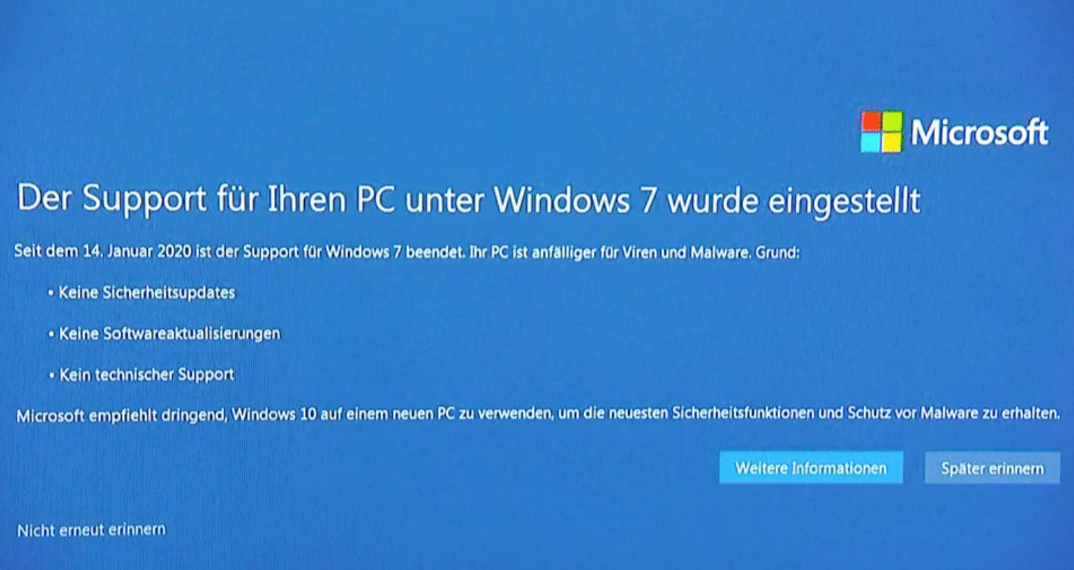Kann ich Windows 7 weiter nutzen nach dem Win7 Support Ende?